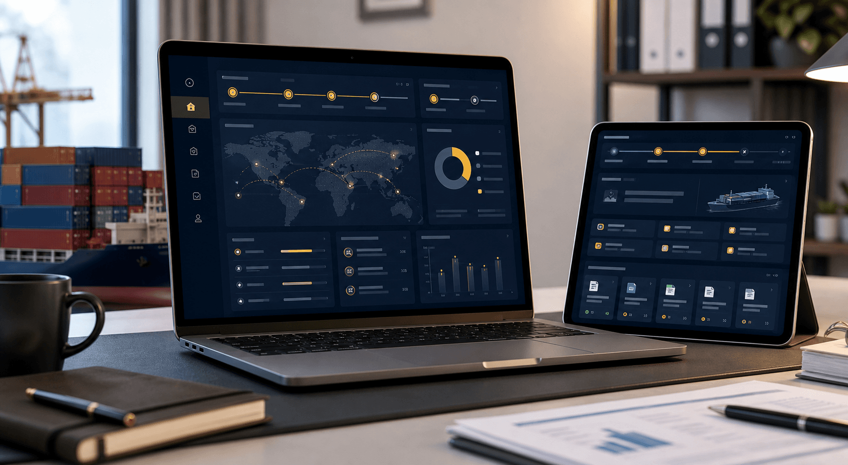 Organized trade compliance documents and export readiness paperwork